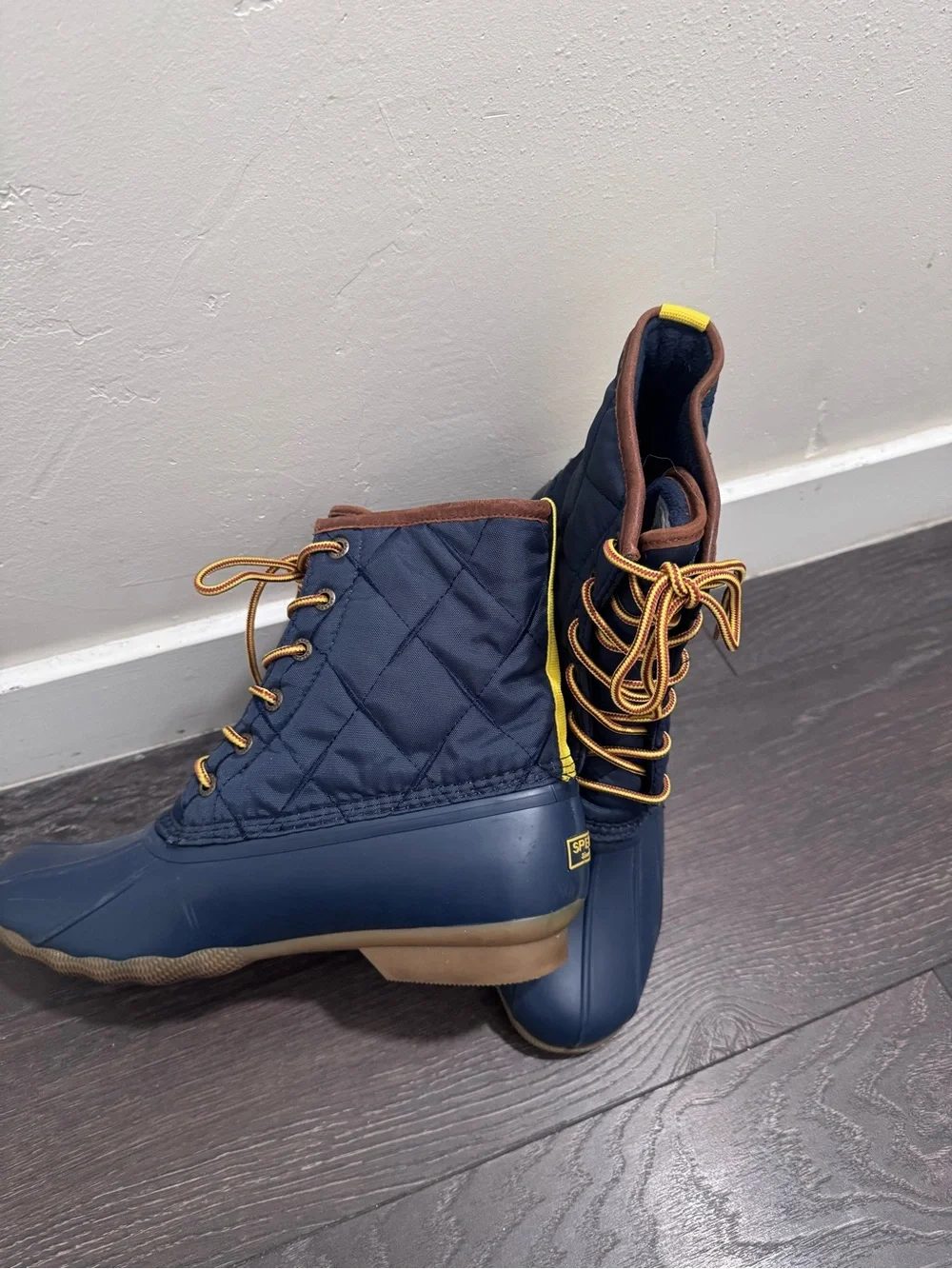 Sperry Men’s Duck Boots 10.5 Navy Quilted Waterproof Rain Snow